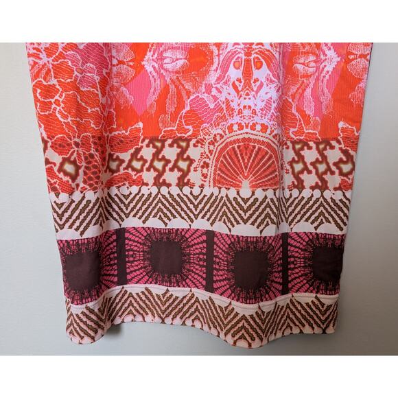 FUZZI Jean Paul Mixed Print Flutter Sleeve Mesh Dress XS - Picture 11 of 12